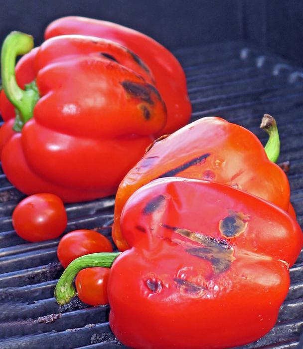 pimenta com carne picada no forno