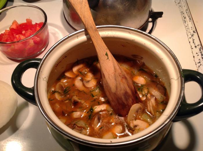 Deliciosa sopa macia com pepinos em conserva