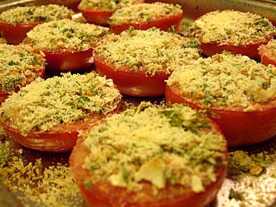 tomates assados ​​na receita do forno