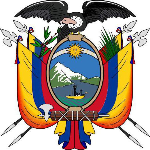 A bandeira do Equador e seus brasões