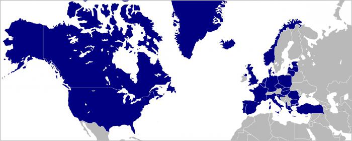 Aliança militar-política da OTAN: lista de países