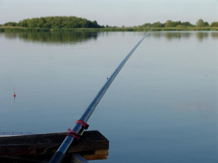 Haste de pesca inferior com uma calha